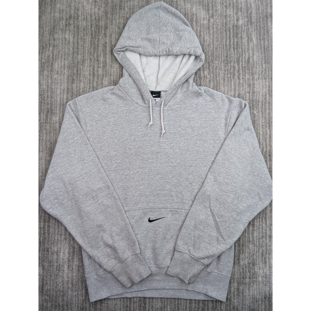 Vintage Nike Center Swoosh Hoodie Mens Small Gray Pullover Sweatshirt Y2K 337291